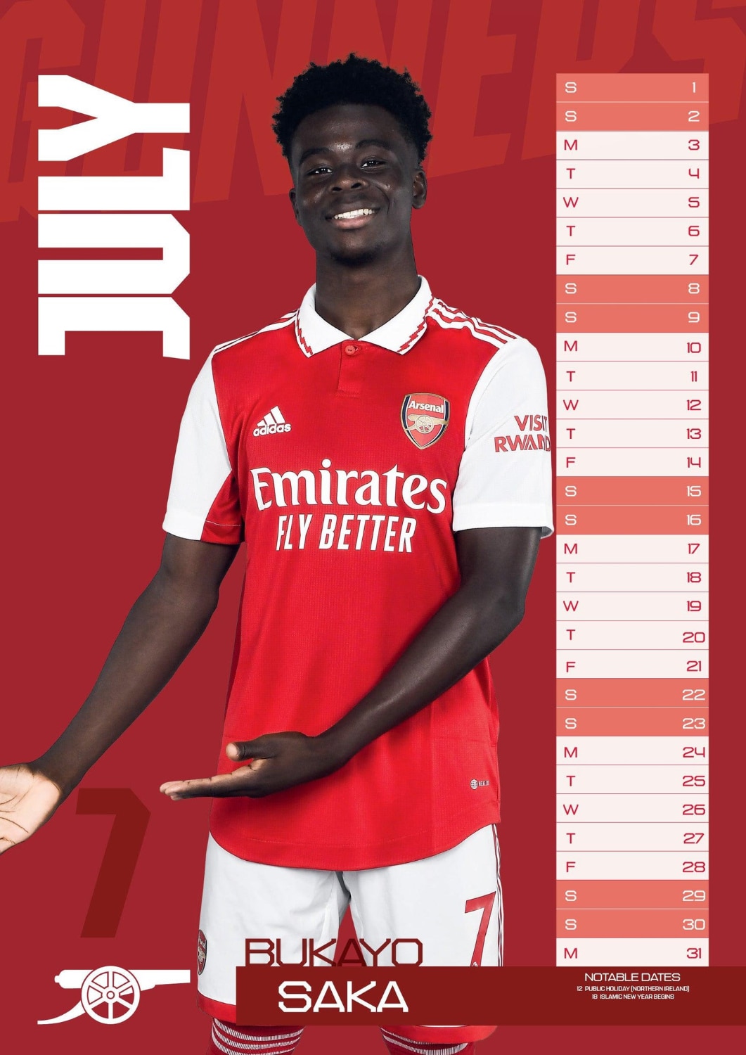 Official Product Arsenal Kalender 2023