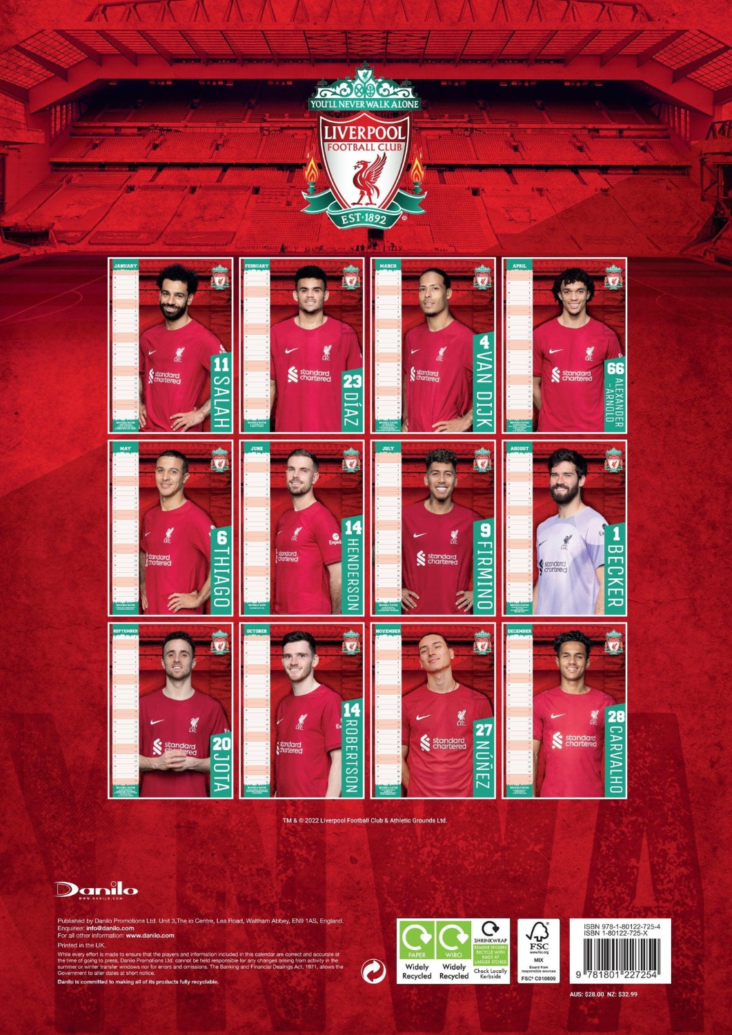 Official Product Liverpool FC Kalender 2023