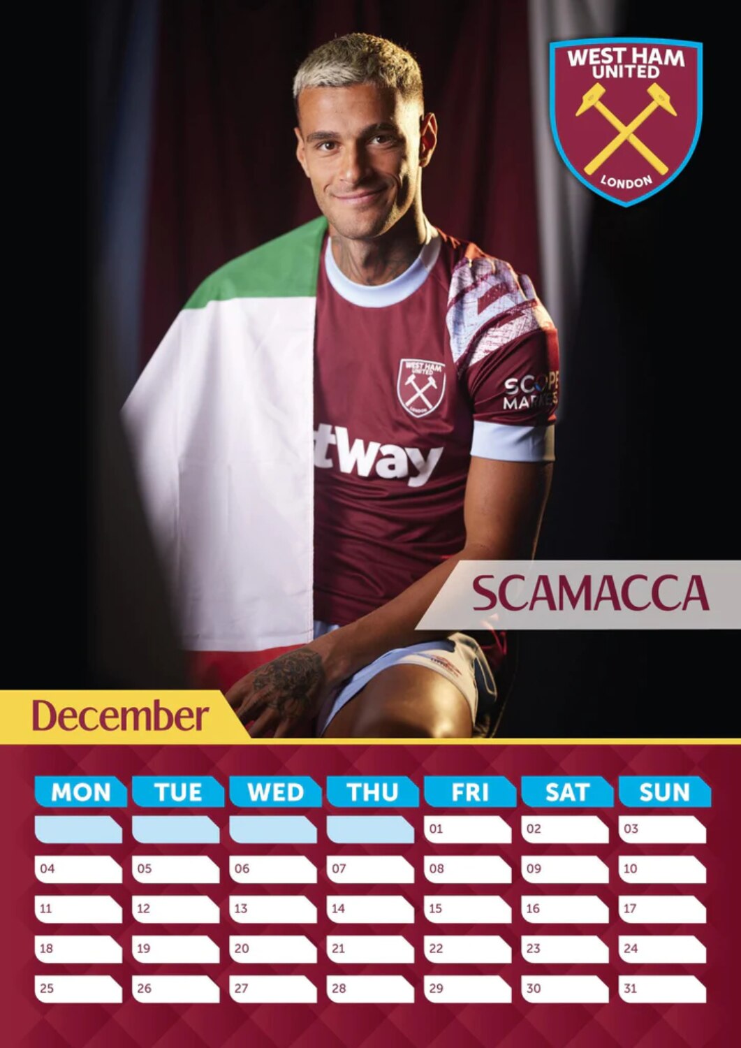 Official Product West Ham Kalender 2023