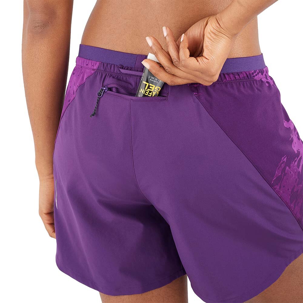 Salomon Cross 5' Løpeshorts Dame Lilla