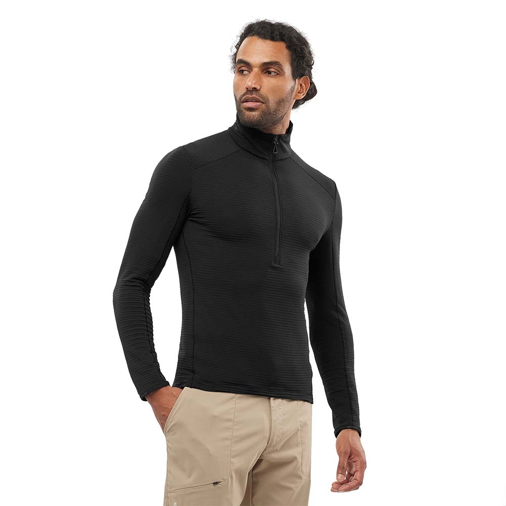 Salomon Outline Half Zip Midlayer Herre Sort 