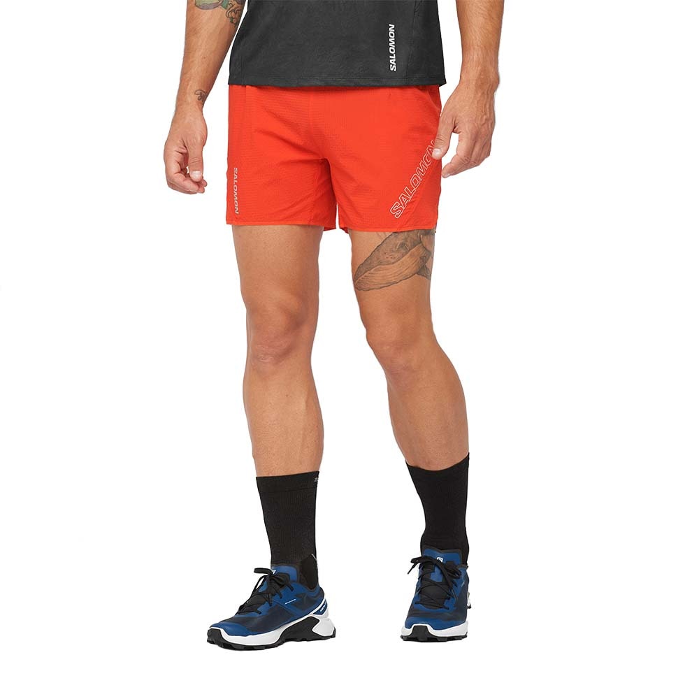 Salomon Sense Aero 5" Løpeshorts Herre Rød