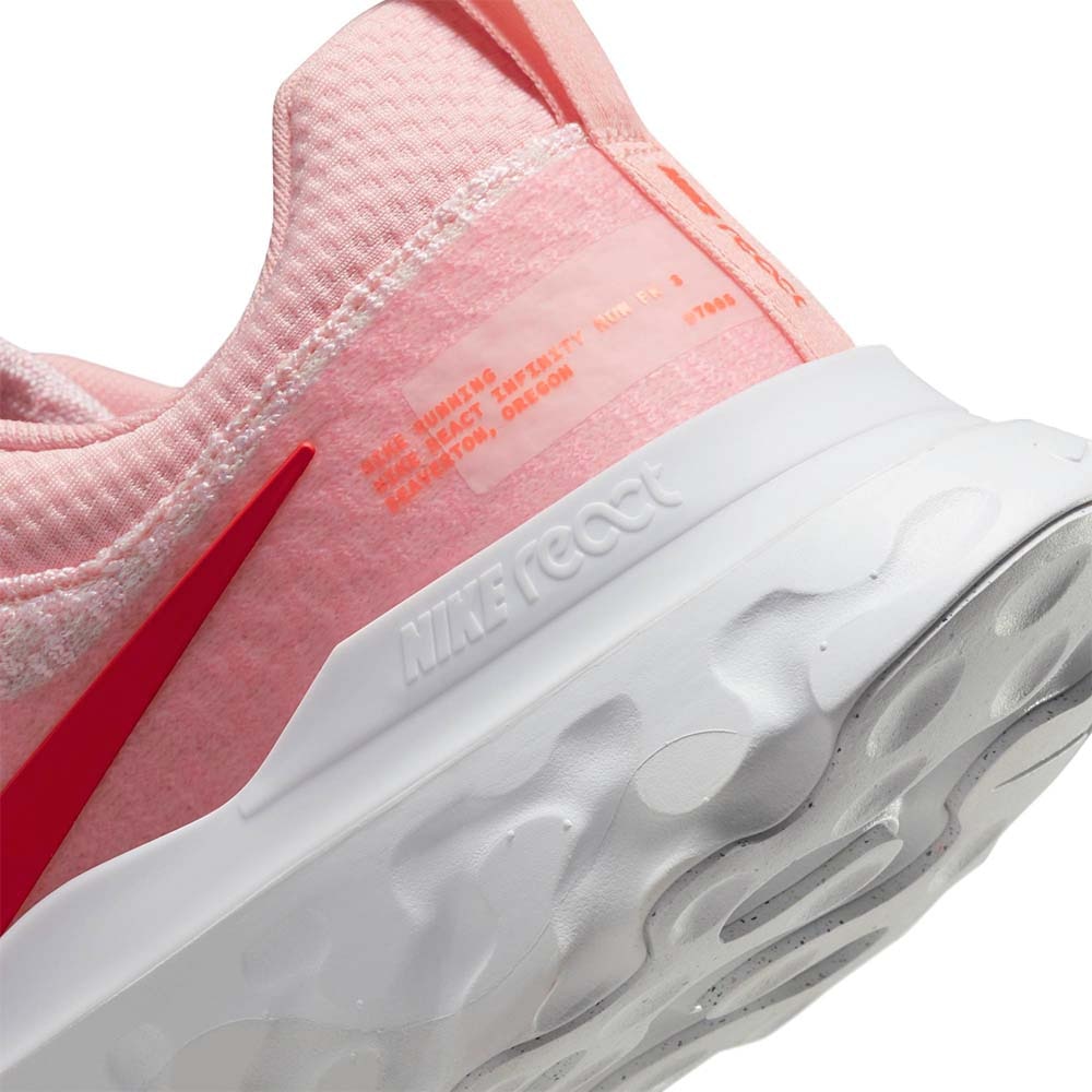 Nike React Infinity Run FlyKnit 3 Joggesko Dame Rosa/Rød