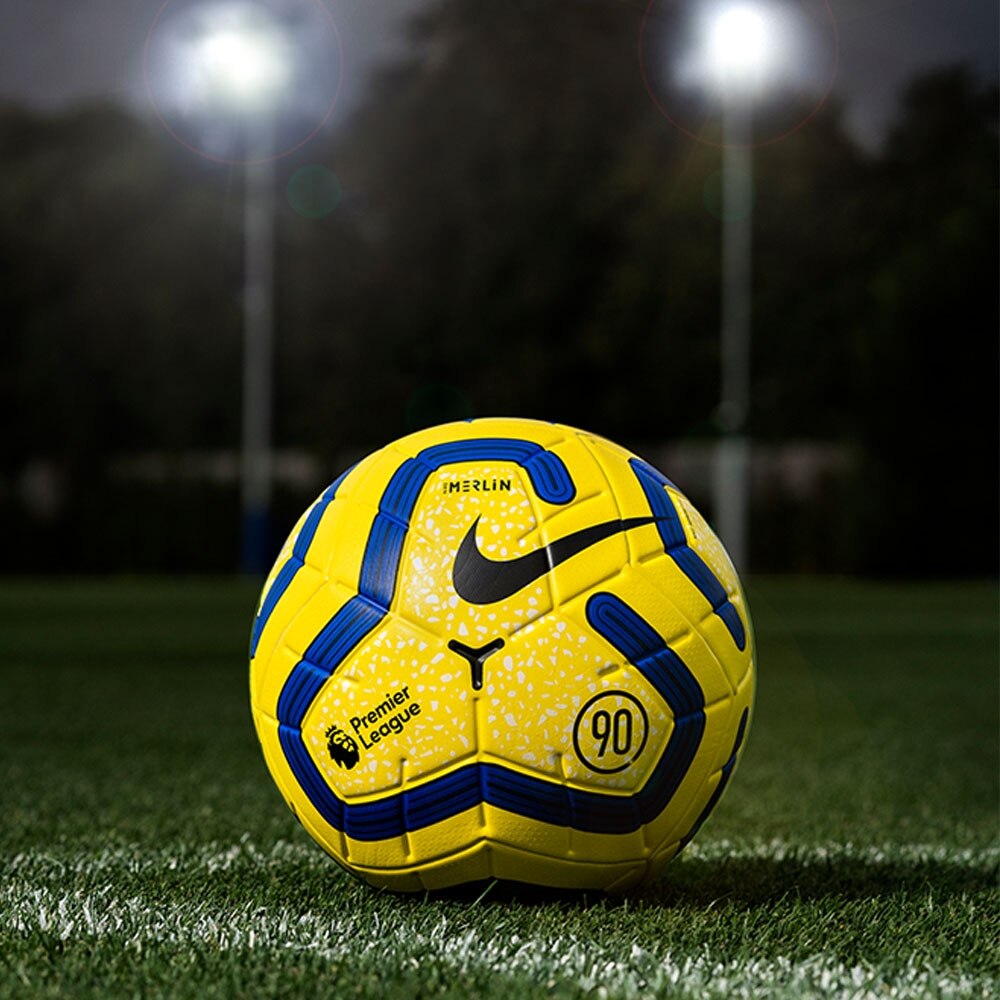 Nike Premier League Merlin Matchball Hi-Vis Fotball 19/20 Gul/Blå