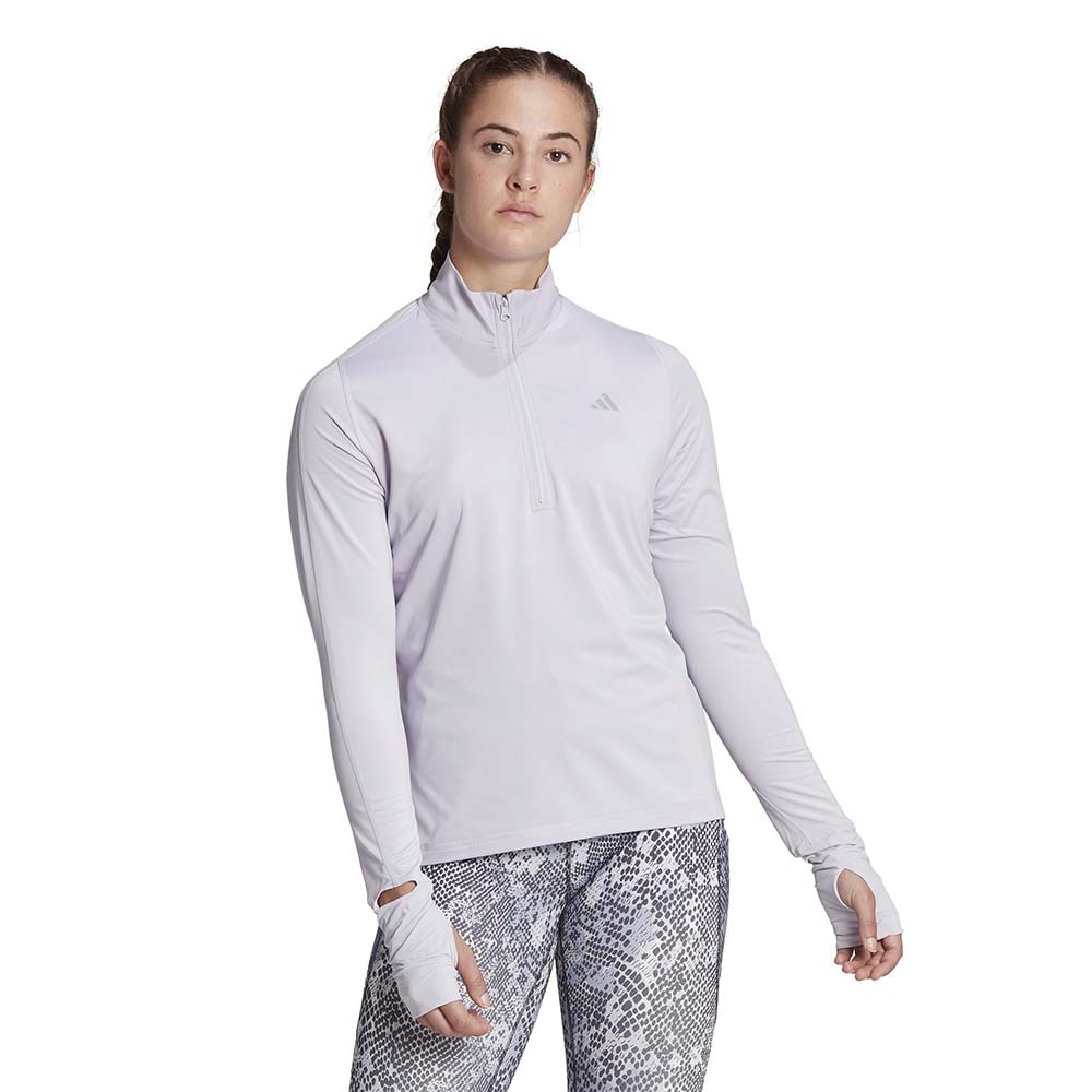 Adidas Fast Running 1/2 Zip Langermet Trøye Dame Lilla 