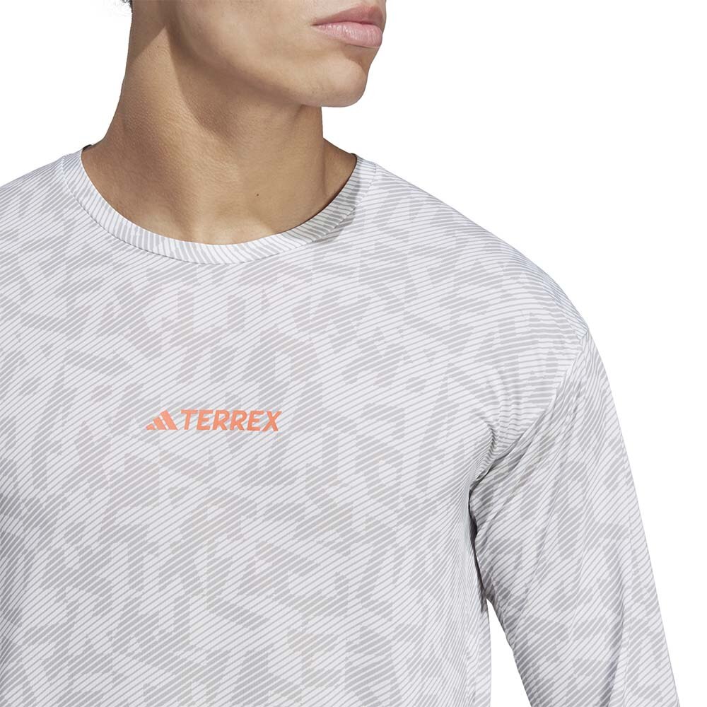 Adidas Trail GFX Langermet Trøye Herre Hvit/Grå