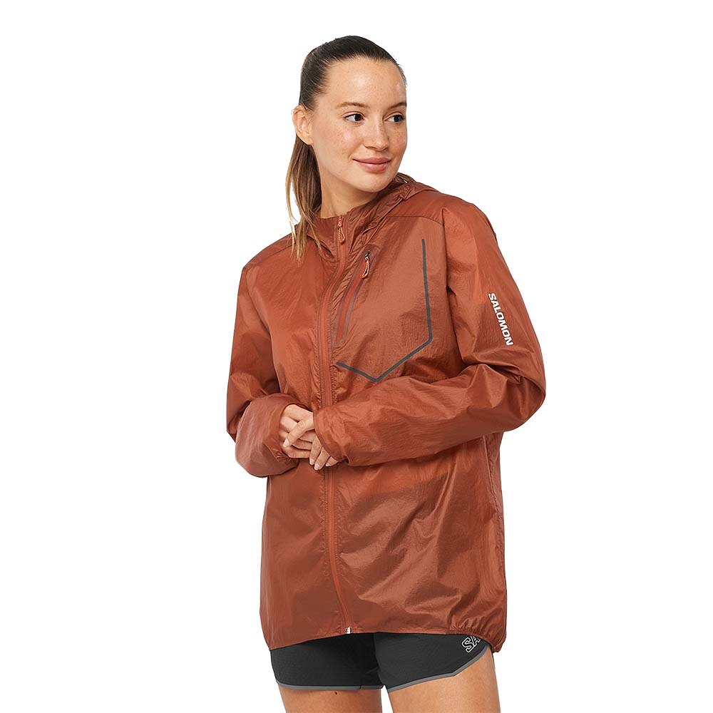 Salomon Bonatti Aero Hoodie Unisex Brun/Rød