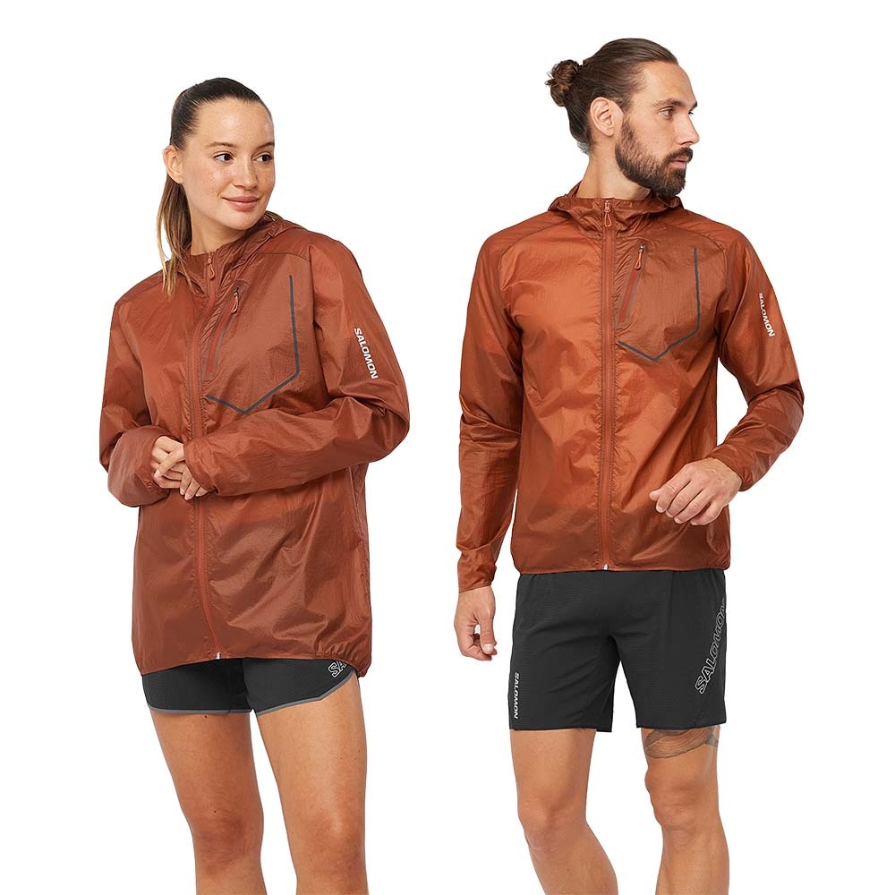 Salomon Bonatti Aero Hoodie Unisex Brun/Rød