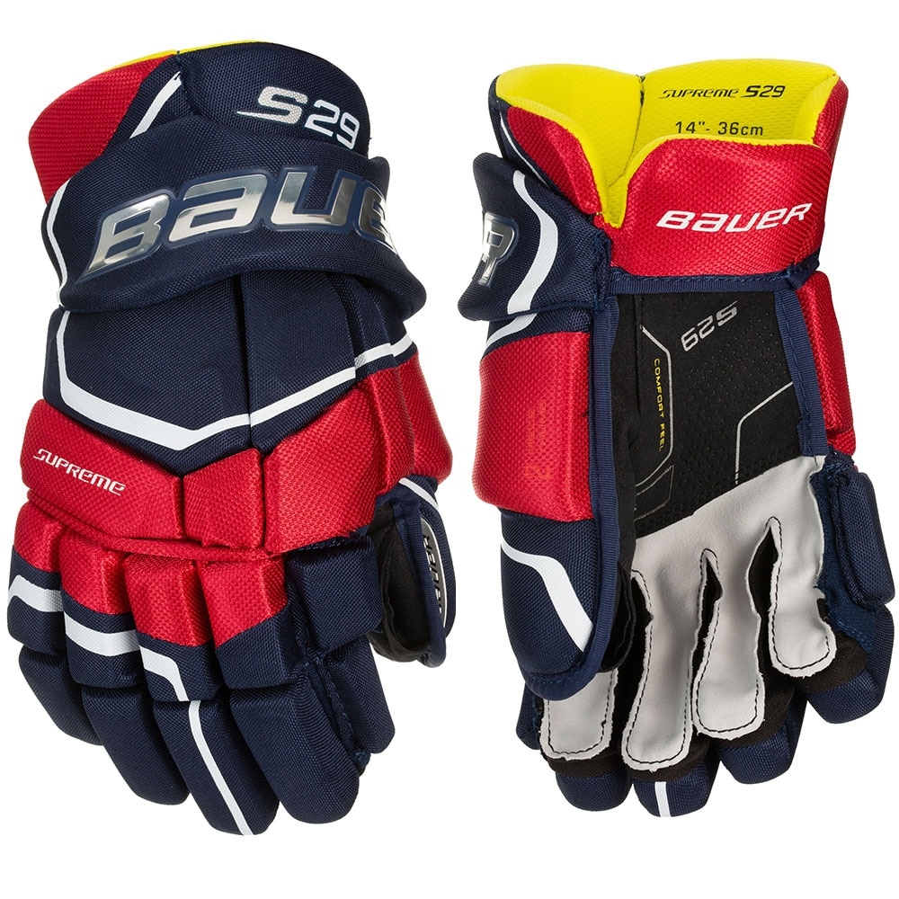 Bauer Supreme S29 Hockeyhanske Marine/Rød/Hvit