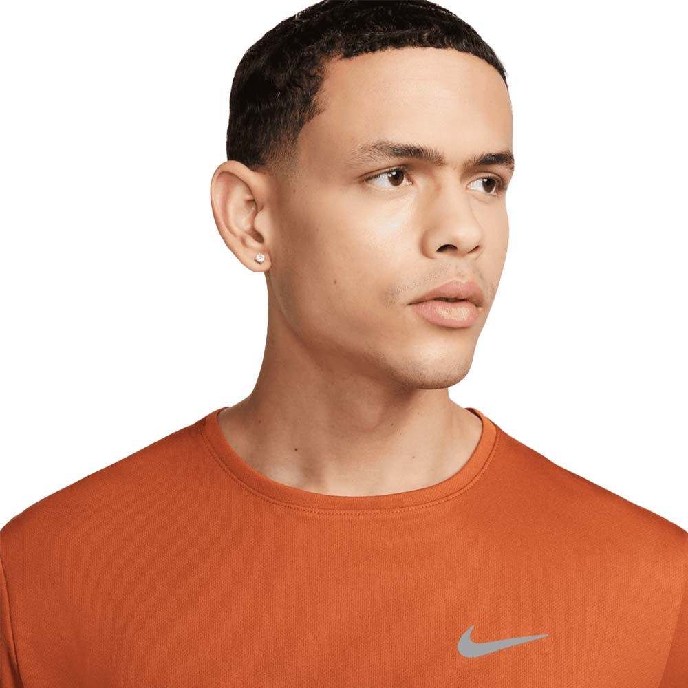 Nike Dri-Fit Miler Kortermet Trøye Herre Mørk Oransje