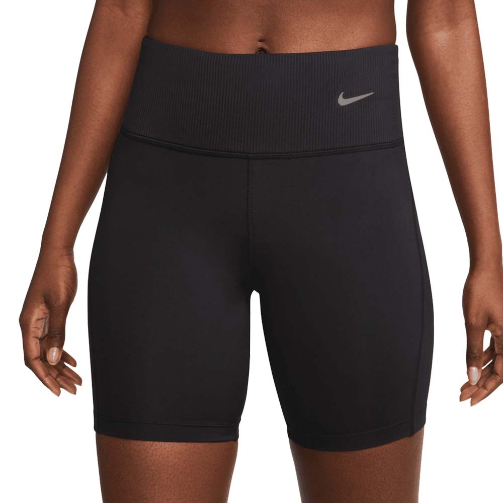 Nike Dri-Fit Mid-Rise Ribbed Løpetights Dame Sort