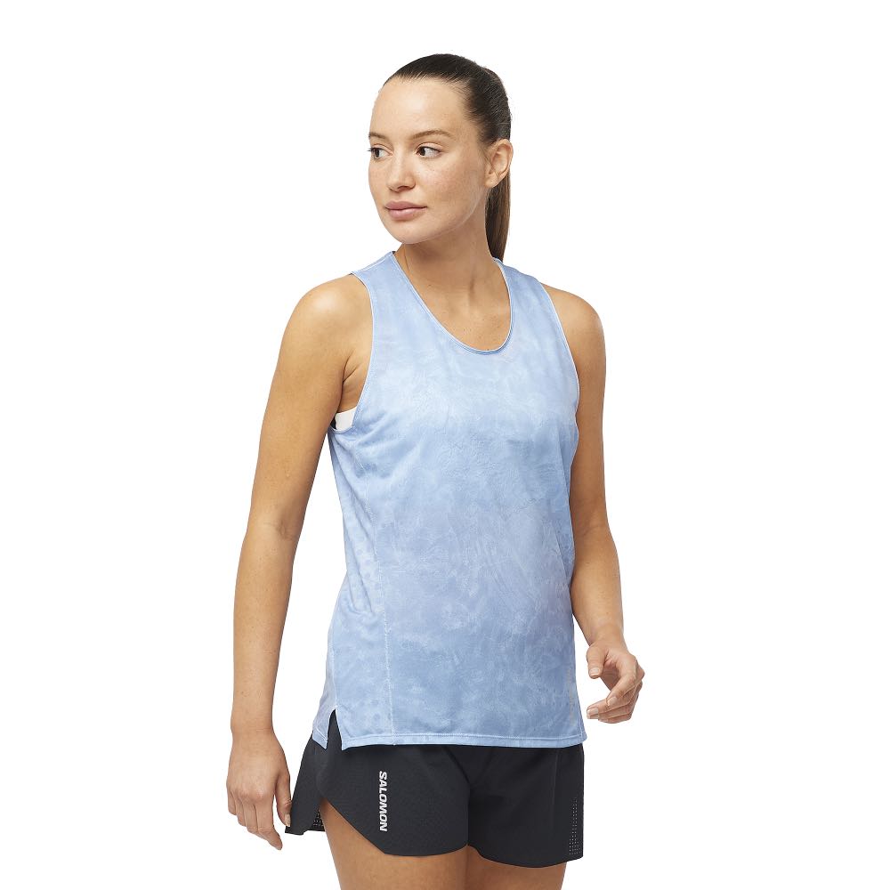 Salomon Sense Aero Singlet Dame Blå