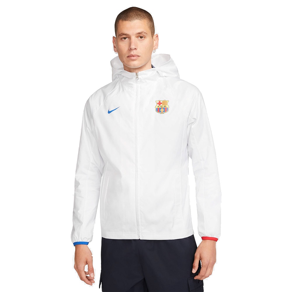 Nike FC Barcelona AWF Jakke Hvit