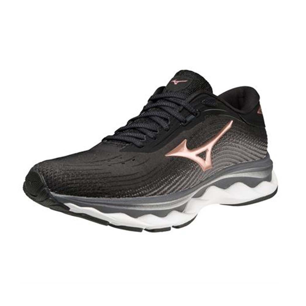 Mizuno Wave Sky 5 Joggesko Dame Sort/Rosegull