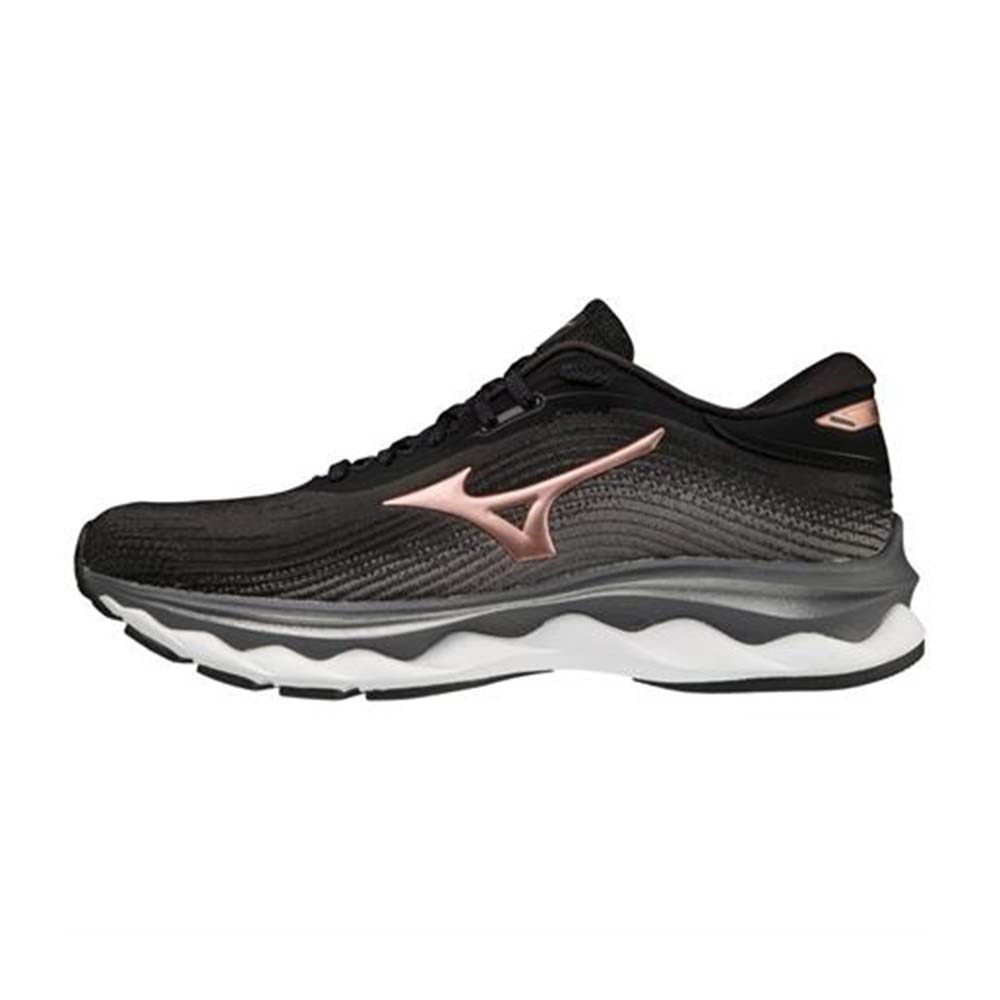 Mizuno Wave Sky 5 Joggesko Dame Sort/Rosegull