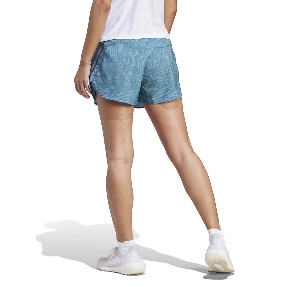 Adidas Run Icons Print Shorts Dame Blå