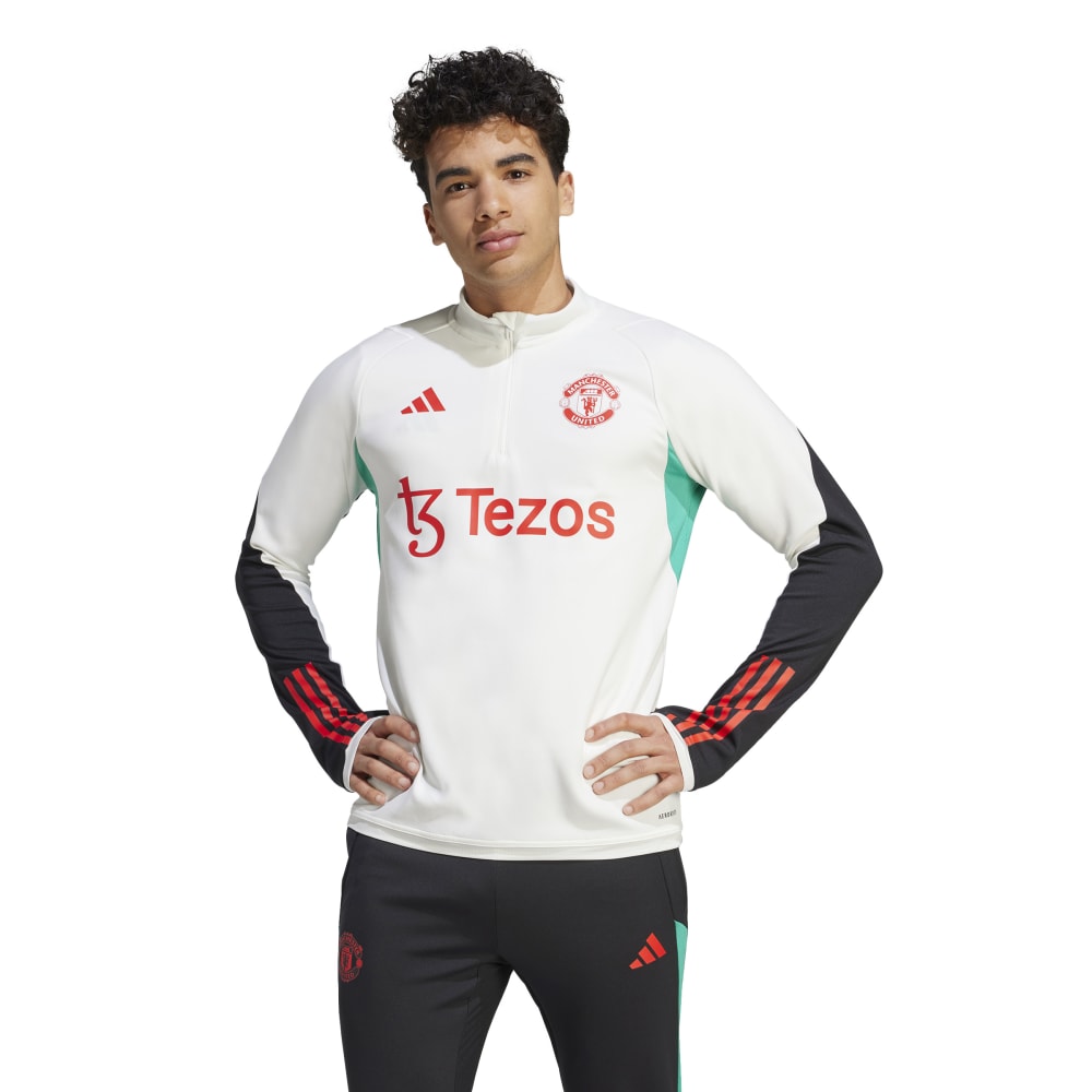 Adidas Manchester United Tiro Treningsgenser Hvit