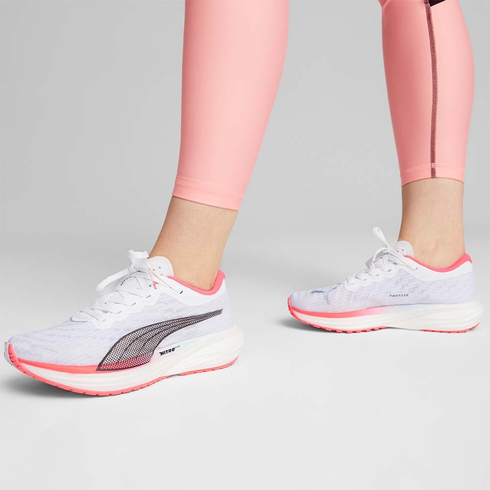 Puma Deviate Nitro 2 Joggesko Dame Hvit/Rosa