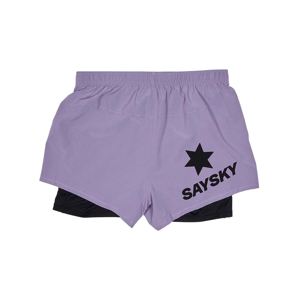 Saysky 2in1 3in Pace Løpeshorts Dame Lilla/Sort