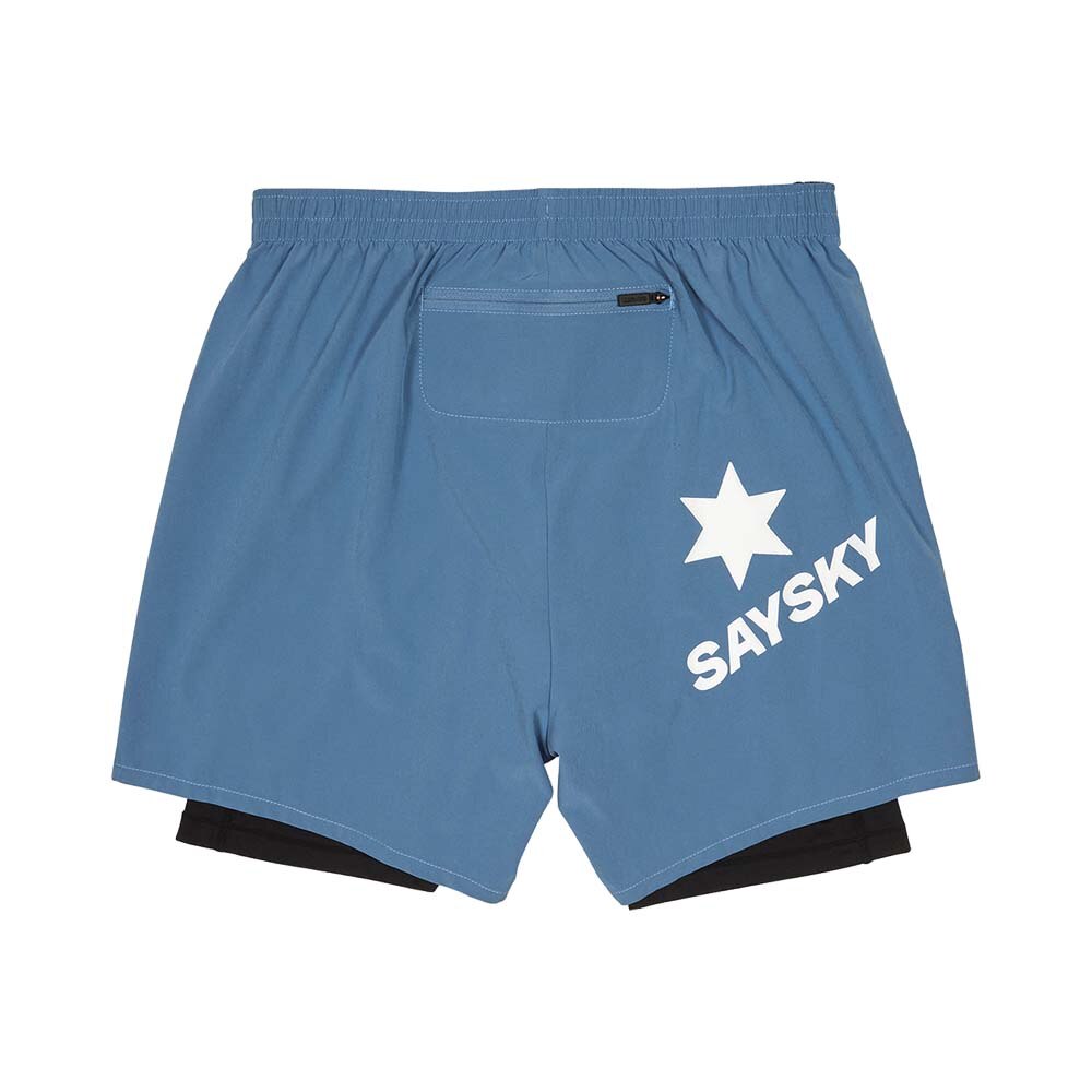 Saysky 2in1 Pace 5in Løpeshorts Herre Blå/Sort