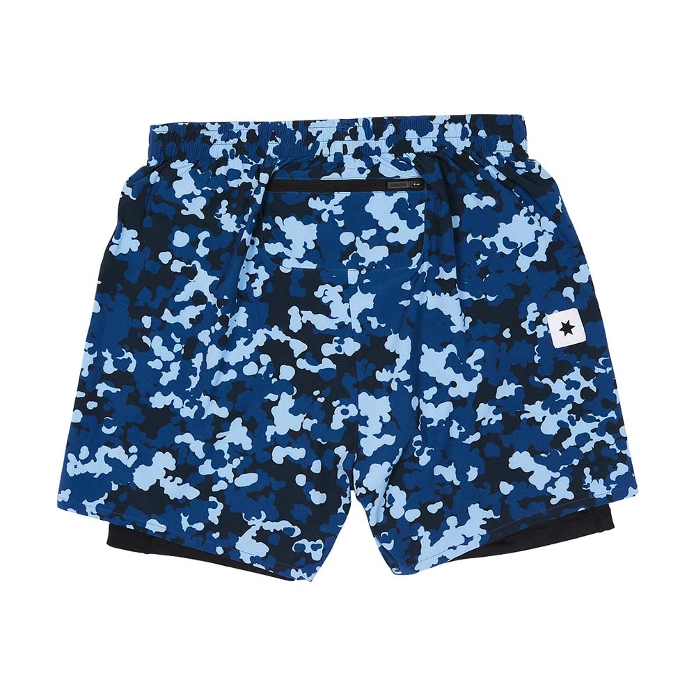 Saysky 2in1 Camo Pace 5in Løpeshorts Herre Blå/Sort