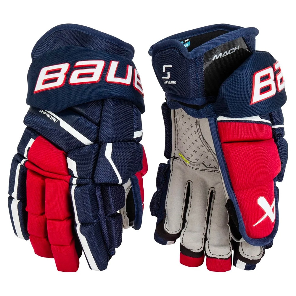 Bauer Supreme Mach Hockeyhanske Marine/Rød/Hvit