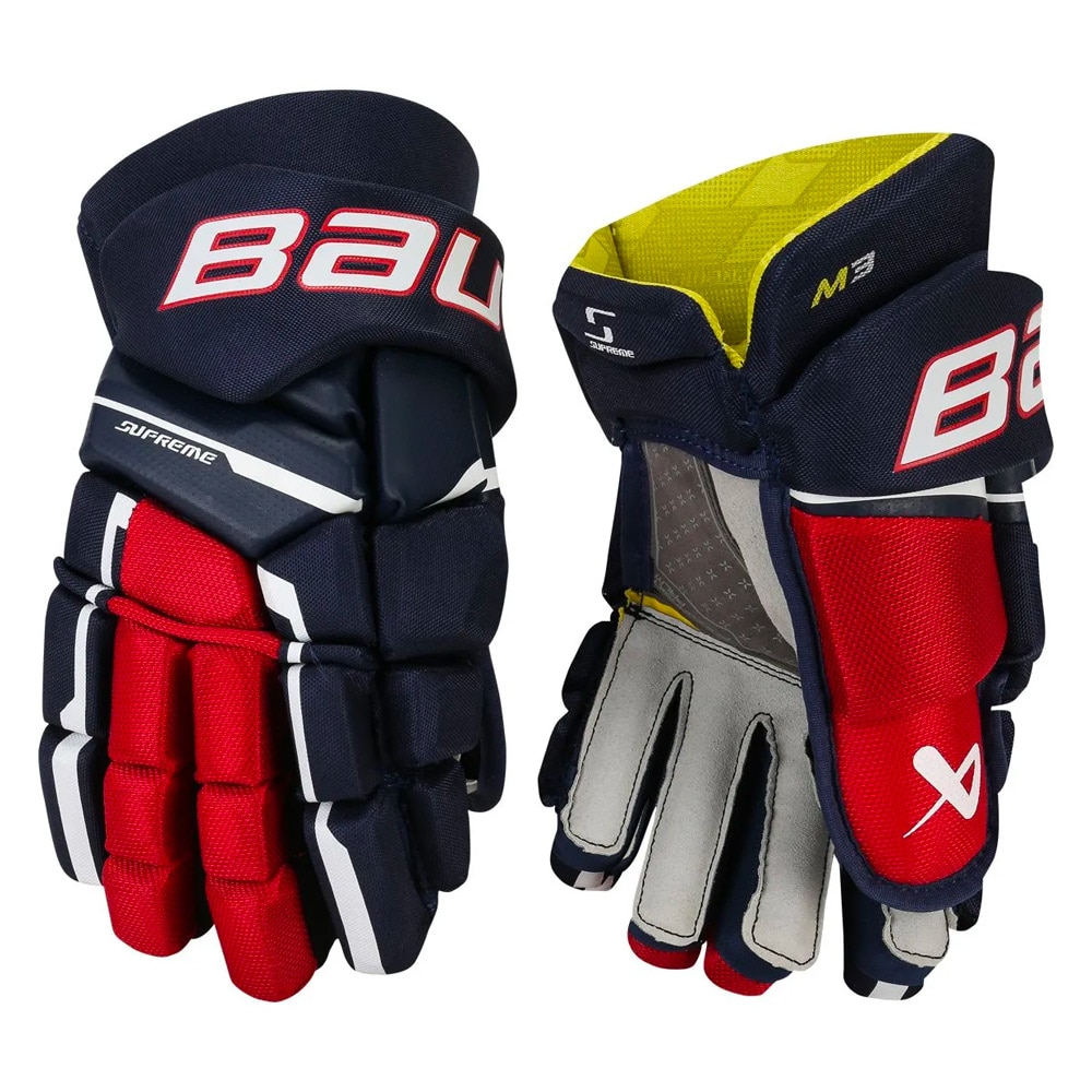 Bauer Supreme M3 Hockeyhanske Marine/Rød/Hvit