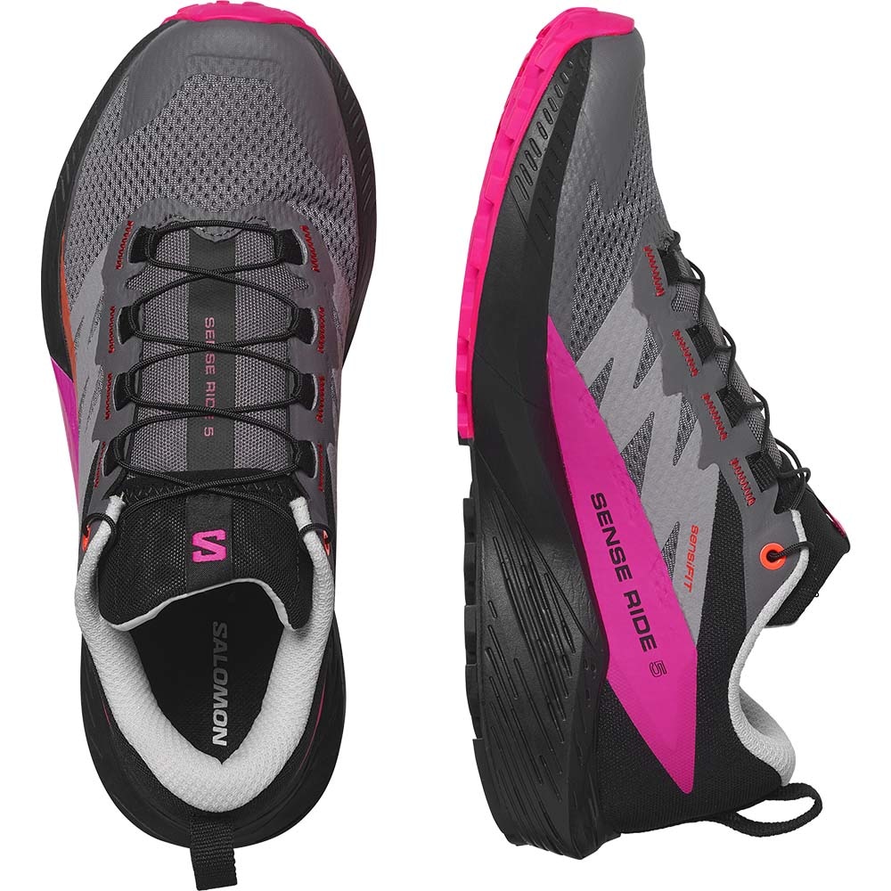 Salomon Sense Ride 5 Joggesko Dame Grå/Rosa