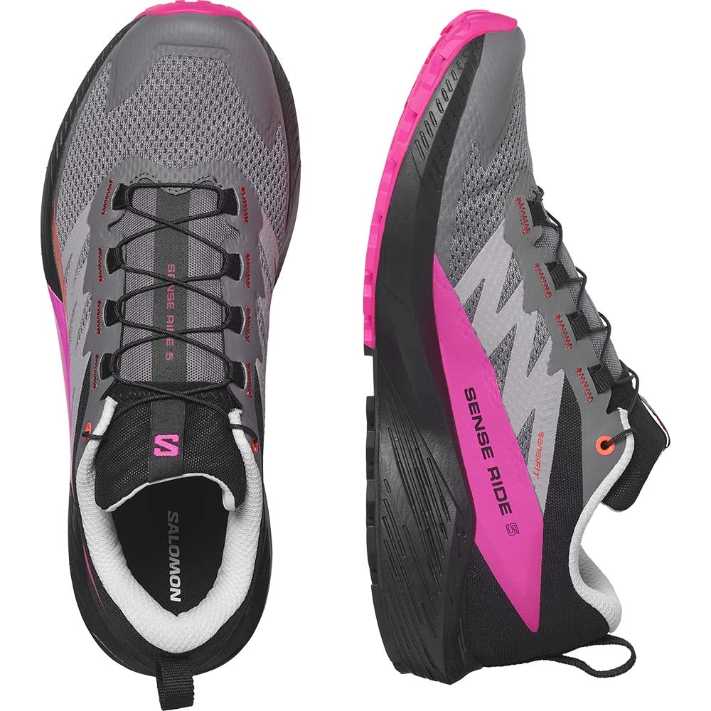 Salomon Sense Ride 5 Joggesko Herre Grå/Rosa