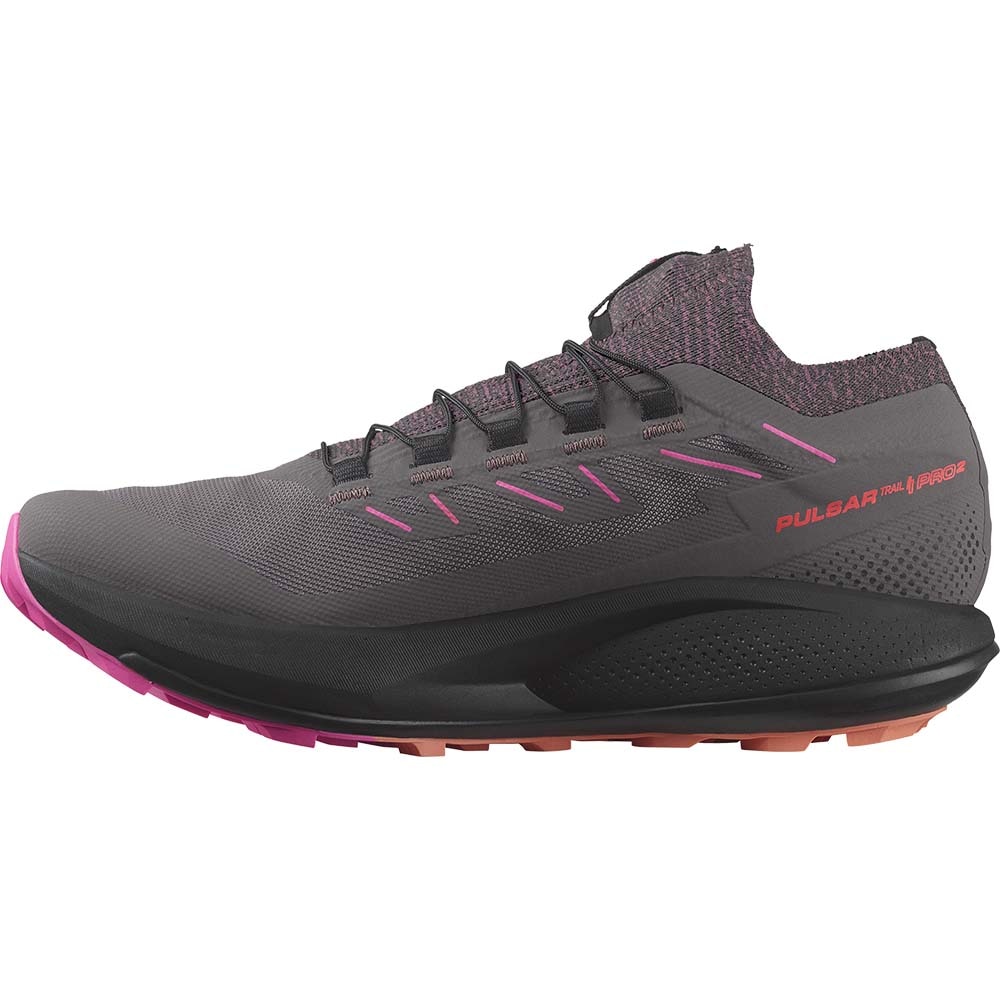 Salomon Pulsar Trail Pro 2 Joggesko Dame Grå/Rosa