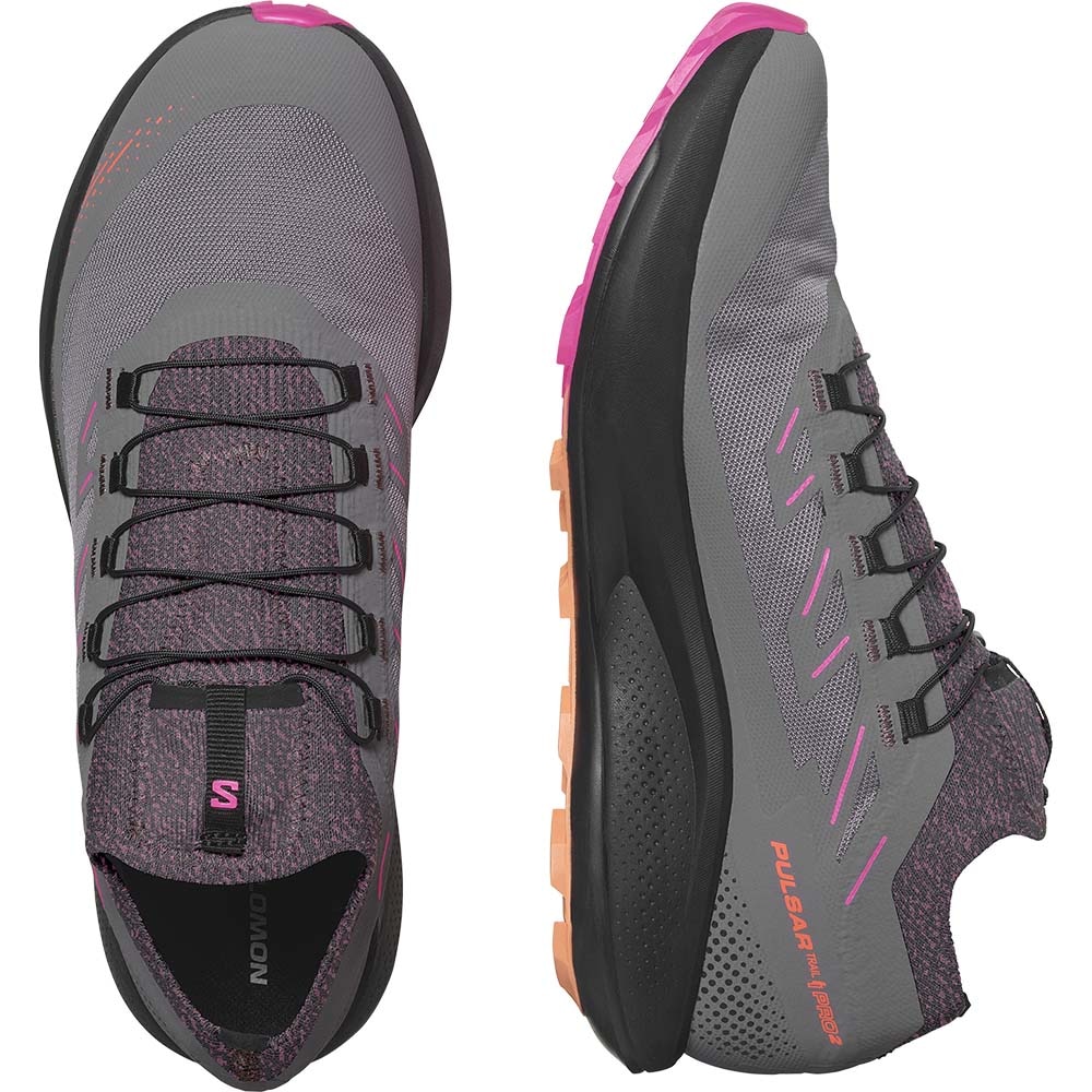 Salomon Pulsar Trail Pro 2 Joggesko Herre Grå/Rosa