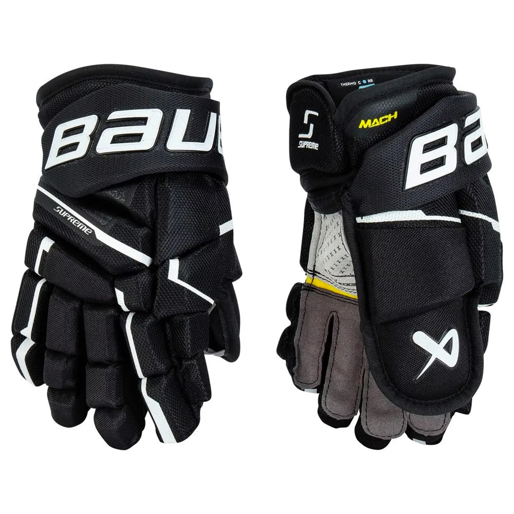 Bauer Supreme Mach Junior Hockeyhanske Svart/Hvit