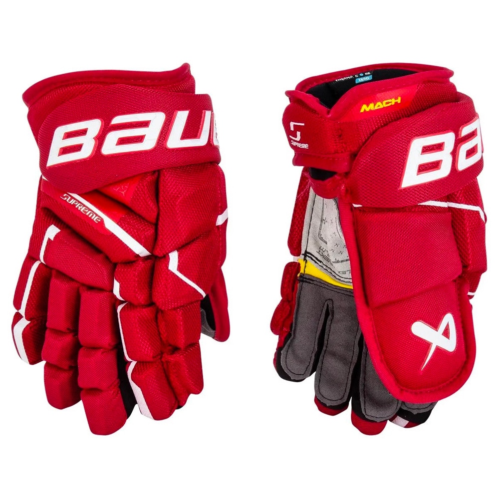 Bauer Supreme Mach Junior Hockeyhanske Rød