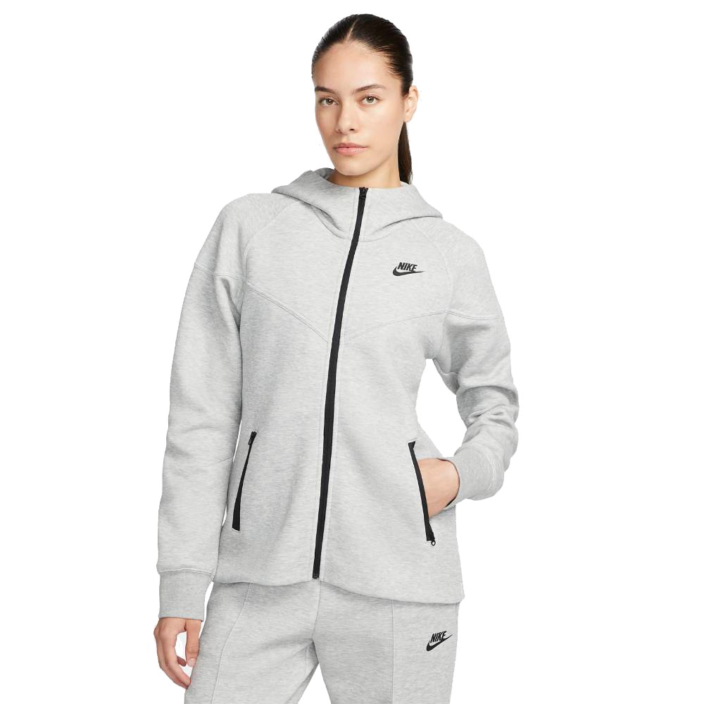 Nike NSW Tech Fleece FullZip Hettegenser Dame Grå