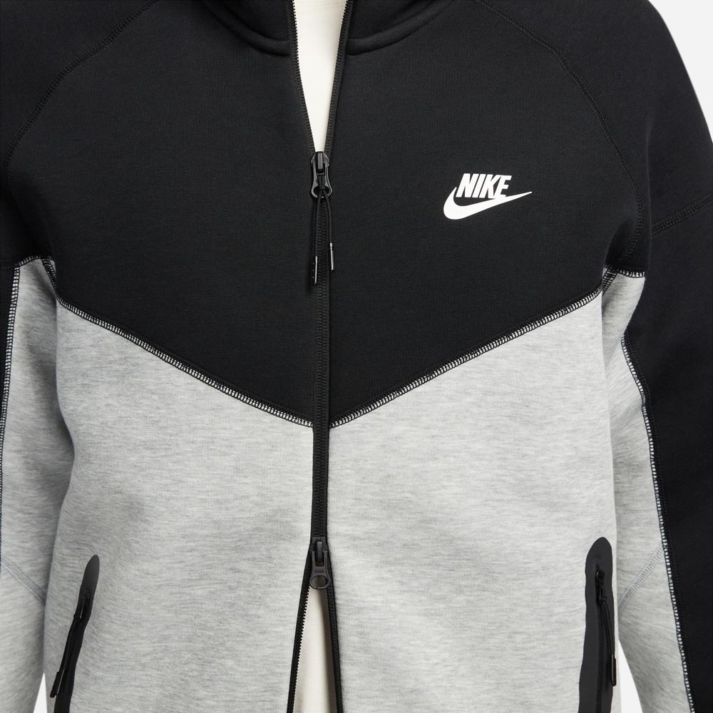 Nike NSW Tech Fleece FullZip Hettegenser Sort/Grå