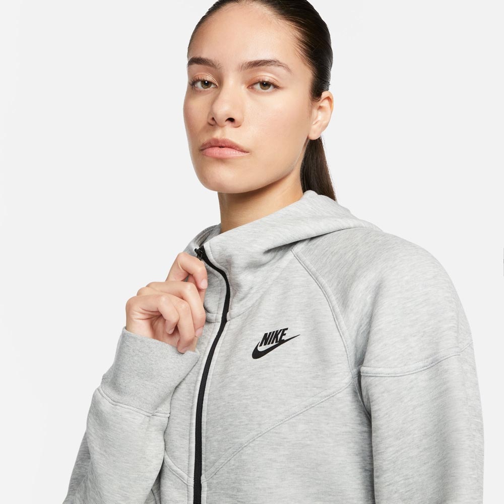 Nike NSW Tech Fleece FullZip Hettegenser Dame Grå