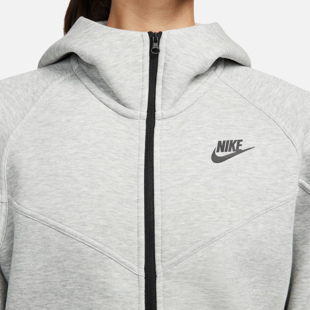 Nike NSW Tech Fleece FullZip Hettegenser Dame Grå