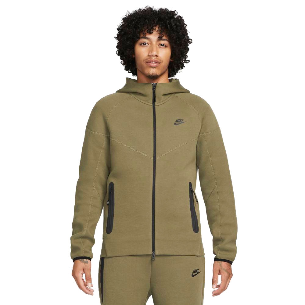 Nike NSW Tech Fleece FullZip Hettegenser Grønn