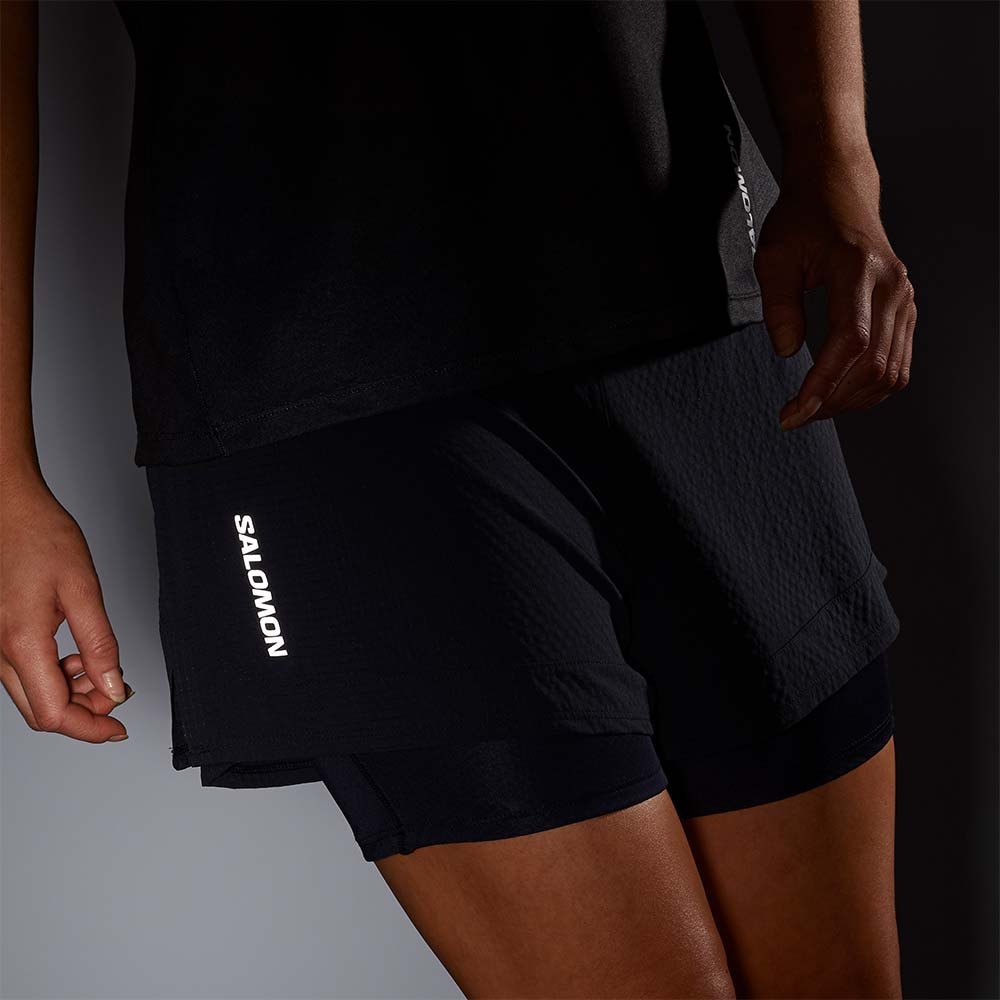 Salomon Sense Aero 2in1 Løpeshorts Dame Sort