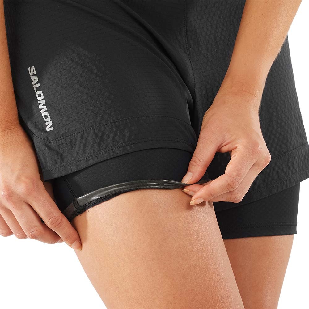 Salomon Sense Aero 2in1 Løpeshorts Dame Sort