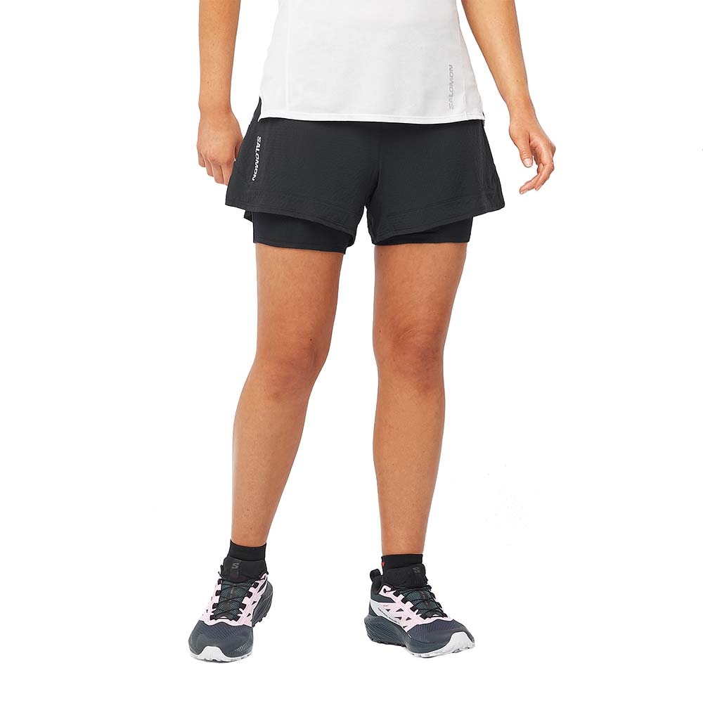 Salomon Sense Aero 2in1 Løpeshorts Dame Sort