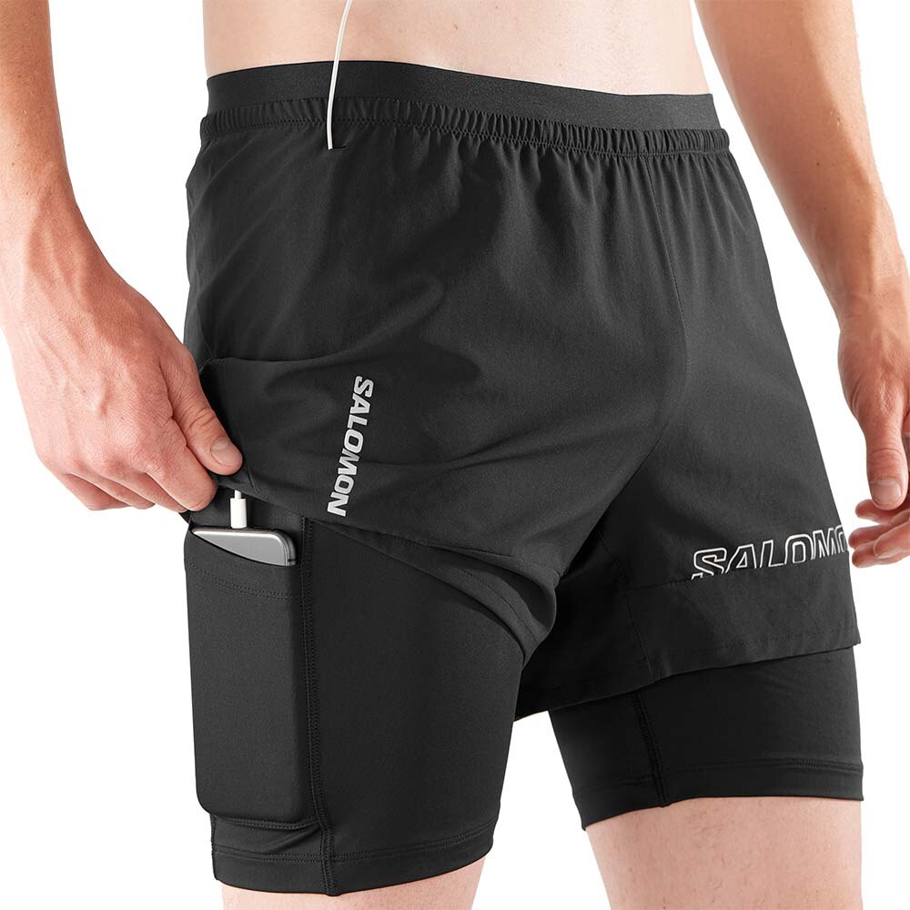 Salomon Cross 2in1 Løpeshorts Herre Sort