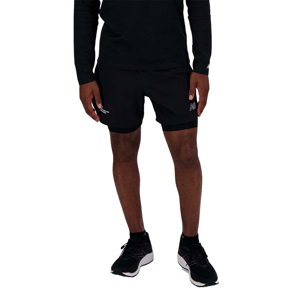 New Balance Q Speed 6in 2in1 Løpeshorts Herre Sort