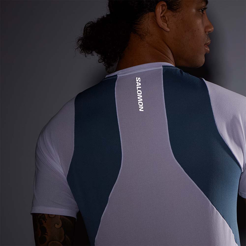 Salomon Sense Aero Kortermet Trøye Herre Blå/Hvit