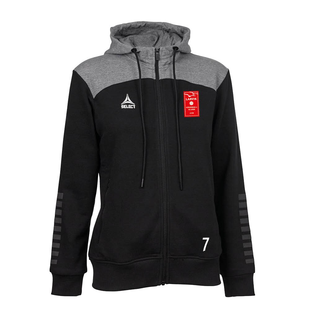 Select Larvik Håndballklubb Full-Zip Hettegenser Dame Sort/Grå