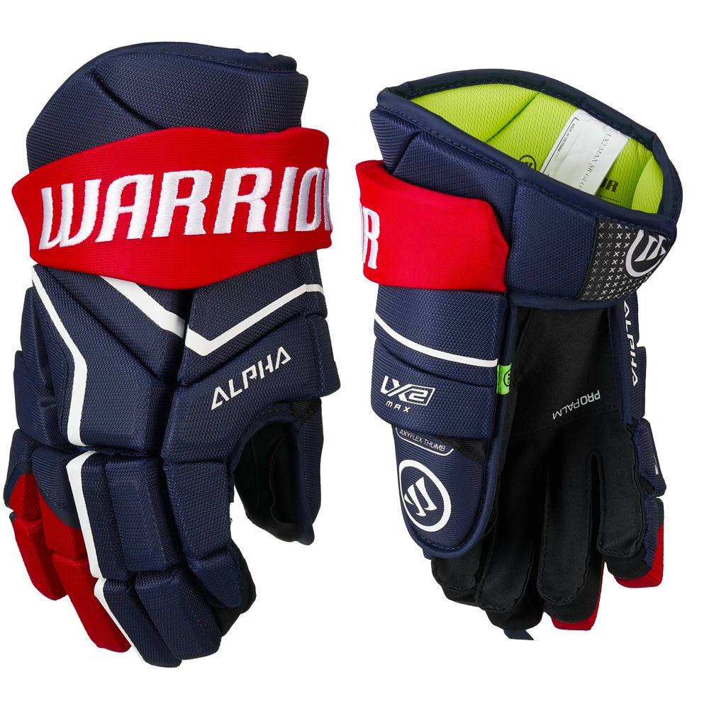 Warrior Alpha LX2 Max Hockeyhanske Marine/Rød