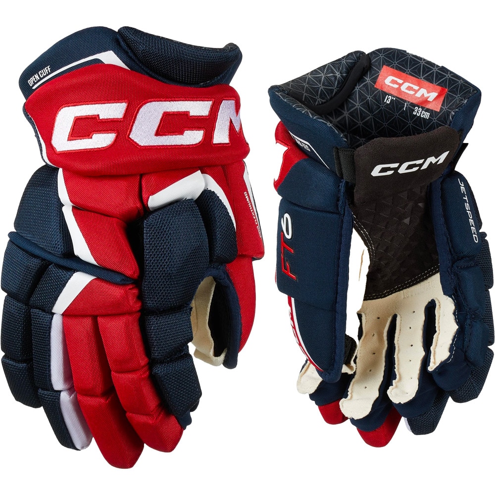 Ccm JetSpeed FT6 Junior Hockeyhanske Marine/Rød/Hvit