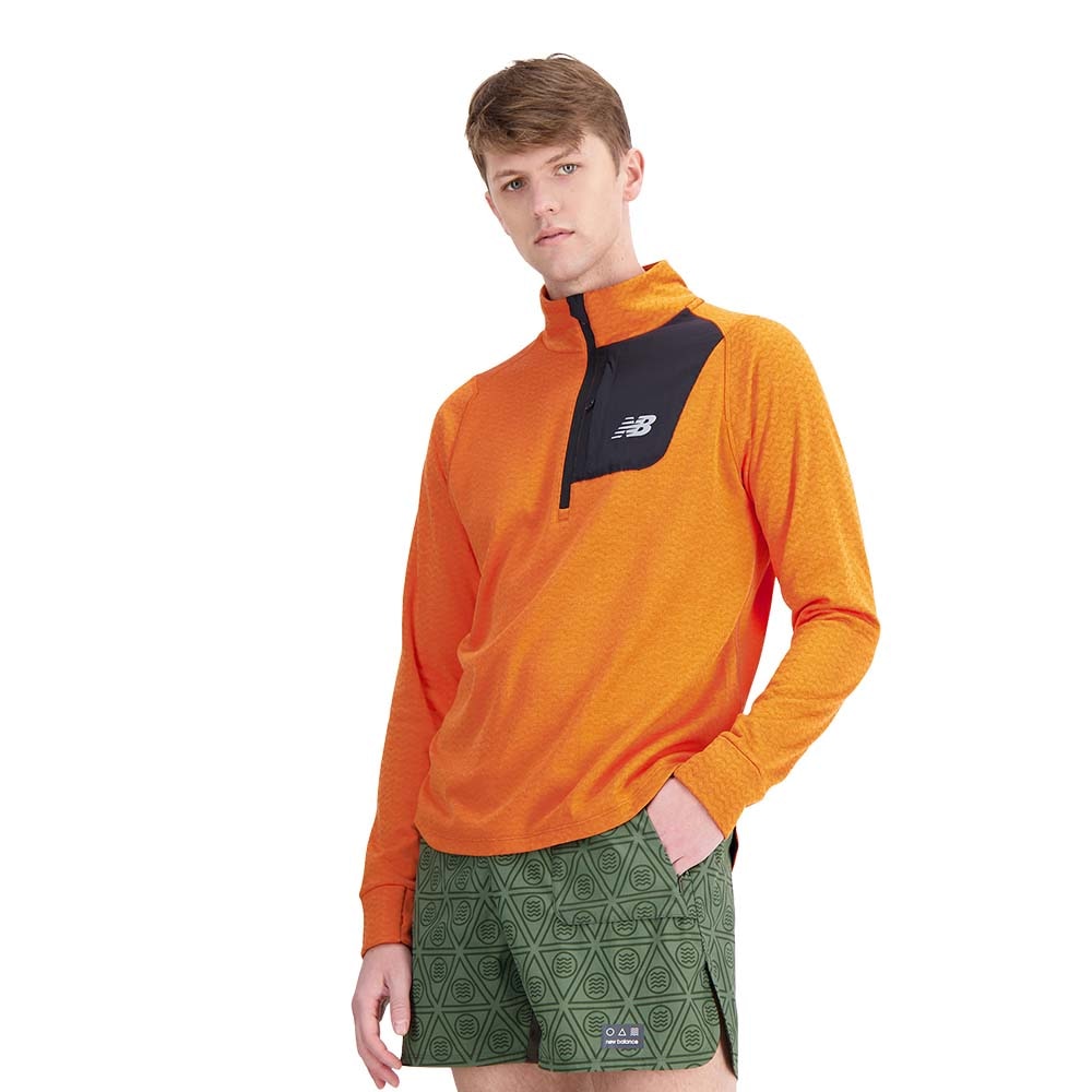 New Balance Heat Grid Half-Zip Langermet Trøye Herre Oransje 