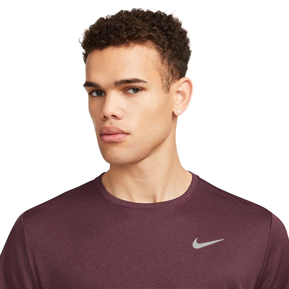Nike Dri-Fit Miler Kortermet Trøye Herre Burgunder
