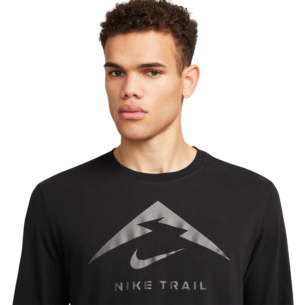 Nike Dri-Fit Trail Langermet Trøye Herre Sort/Grå